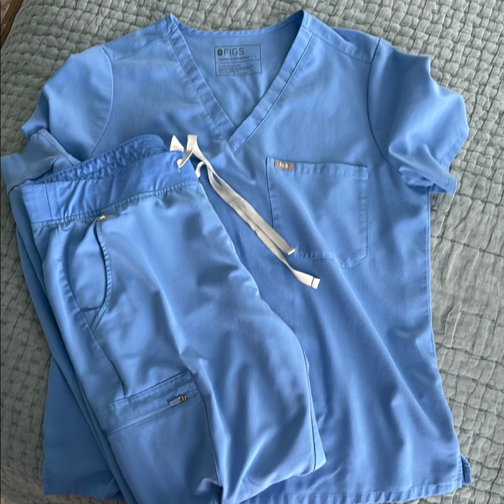 Figs Women's Scrub Set in Light Blue